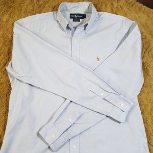 Ralph Lauren Yarmouth Blue Mens Dress Shirt 15-35